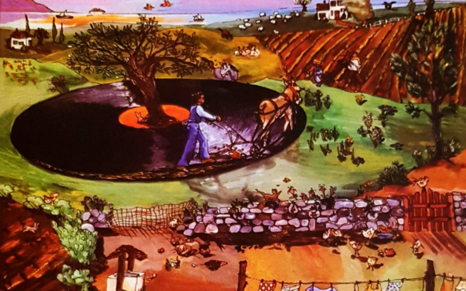 Φωτογραφία από το εξώφυλλο του δίσκου του Νίκου Παπάζογλου, «Χαράτσι» (1984) (Cover: Ρωξάνη Chas )